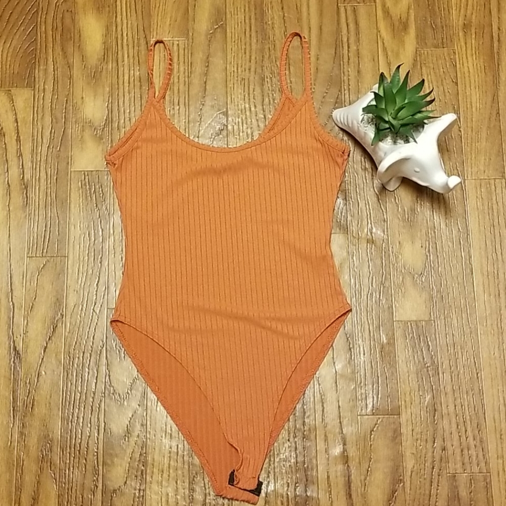 Nasty Gal thin strap ribbed body suit